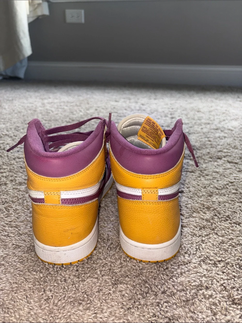 Nike Women's High-Top Sneakers in Purple and Yellow